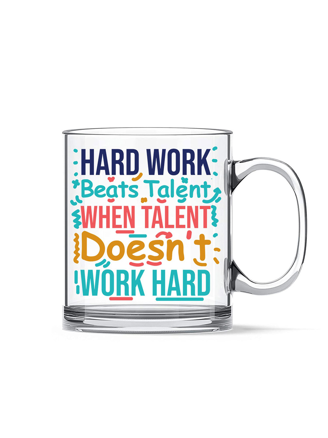 Ascension Carbon Transparent Typography Glass Handmade Mug-350ml