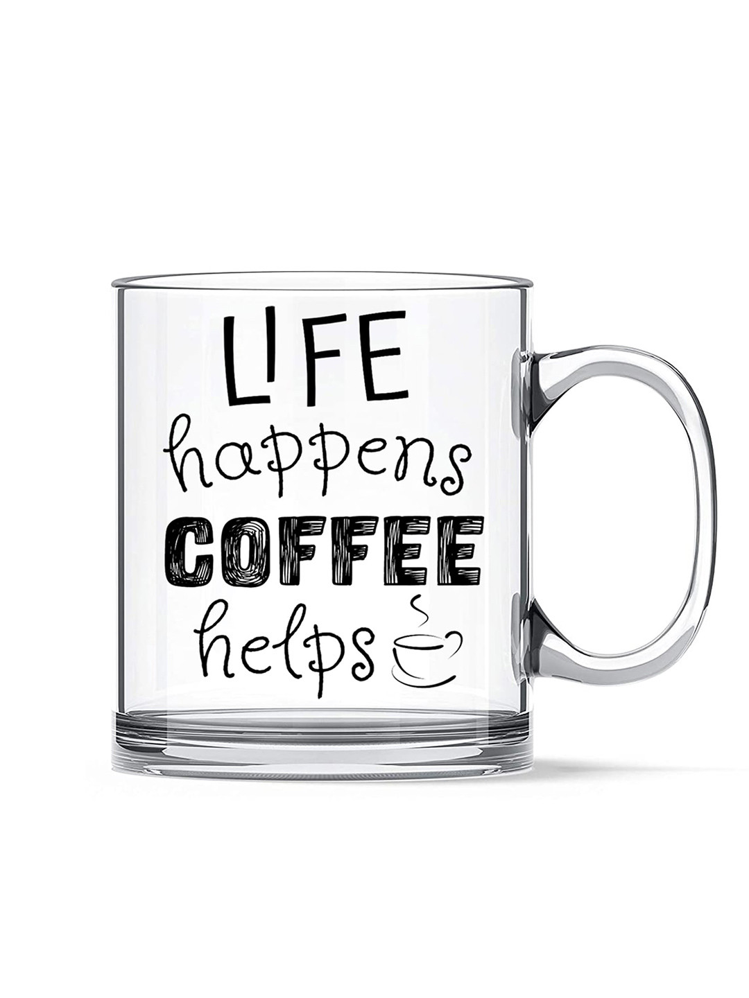 Ascension Parth Name Personalised Transparent Typography Glass Handmade Mug-350ml