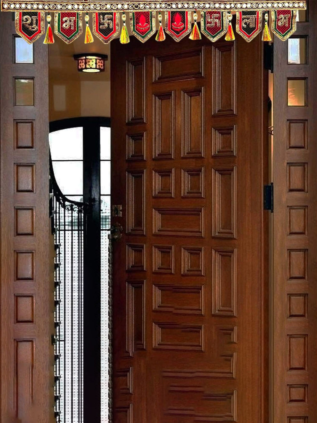 Ascension Red & Green Artificial Floral Traditional Hanging Toran