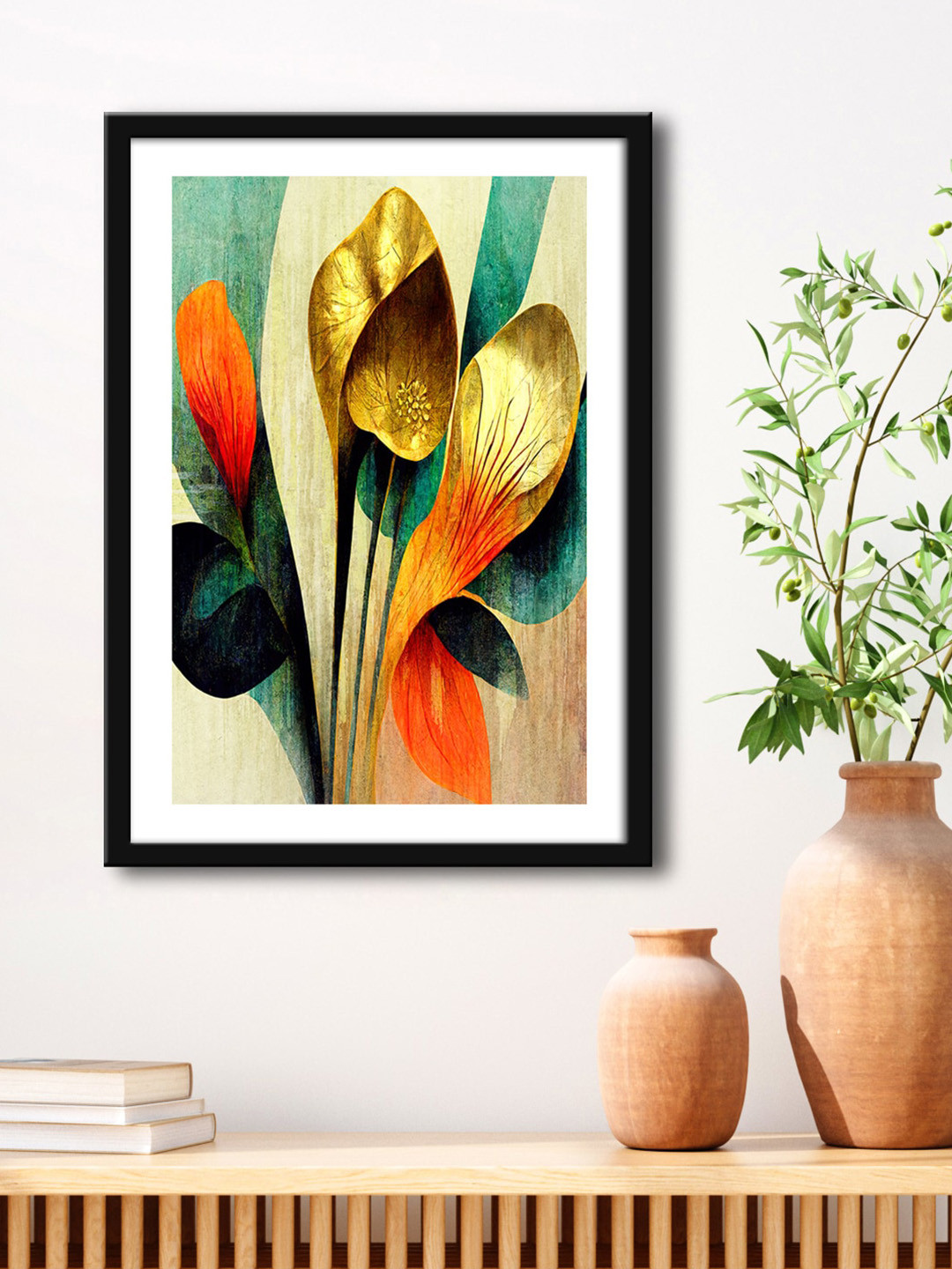 999Store Yellow & Black Painting Framed Wall Art