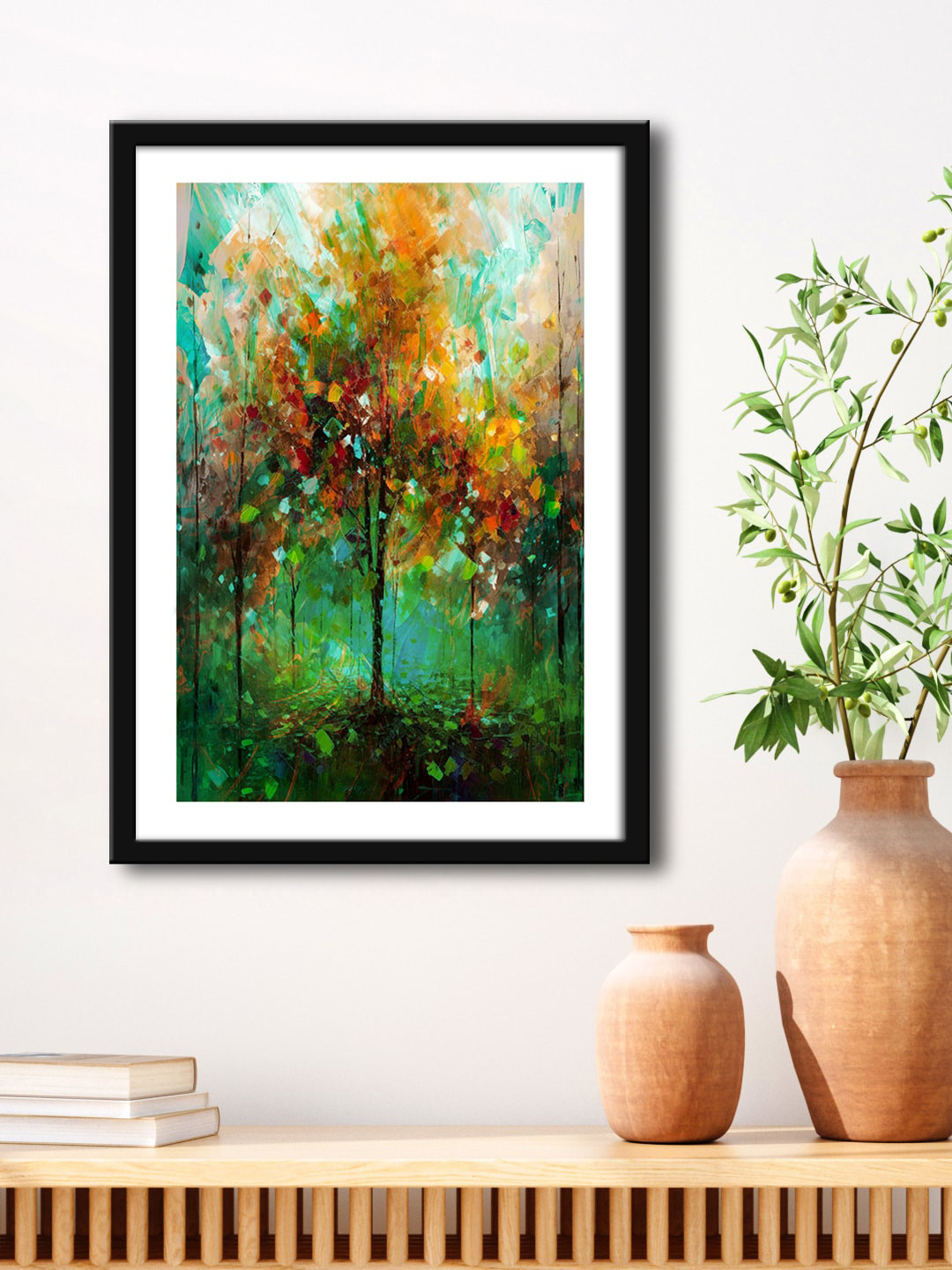 999Store Green & Black Painting Framed Wall Art