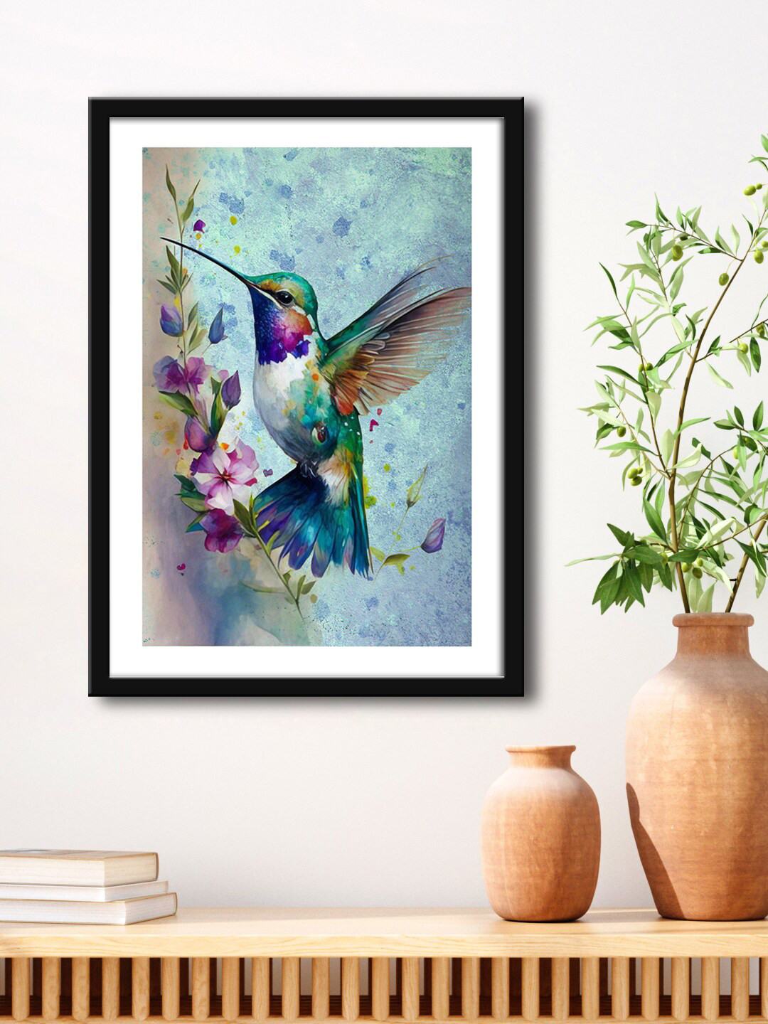 999Store Green & Blue Flying Bird Printed Modern Art MDF Wall Art