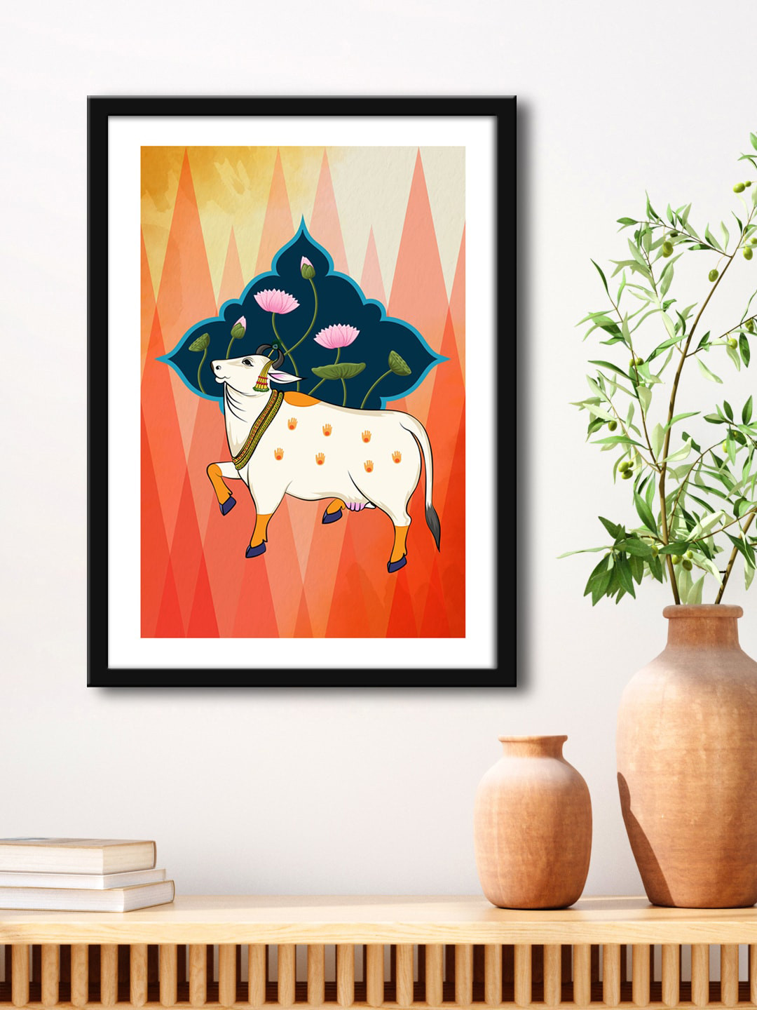 999Store Nandi With Flower MDF Wall Rectangle Paintings Wall Art -23.6x15.7In