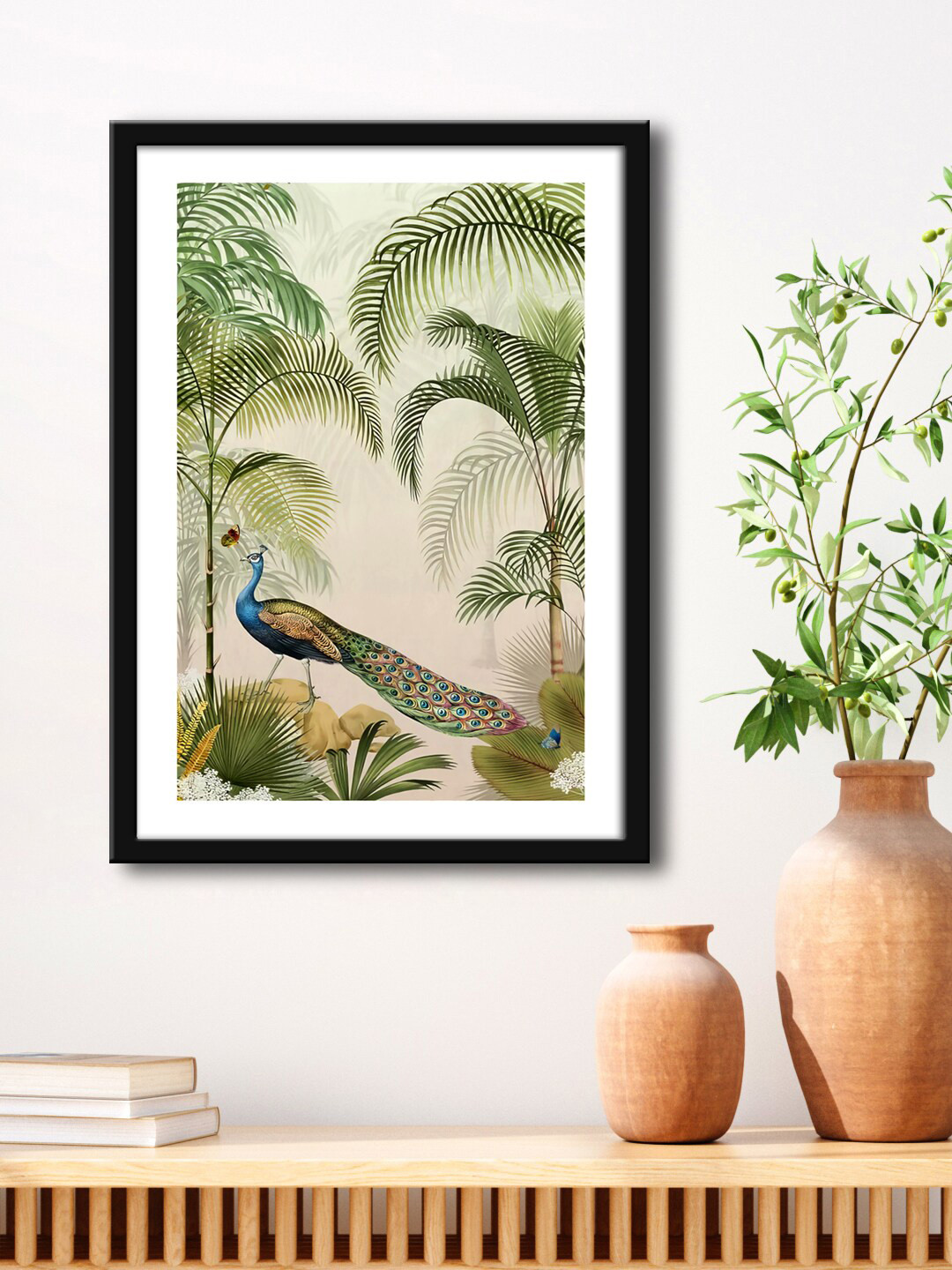 999Store Peacock Green MDF Wall Living Room Rectangle Paintings Wall Art -23.62 x 15.7In