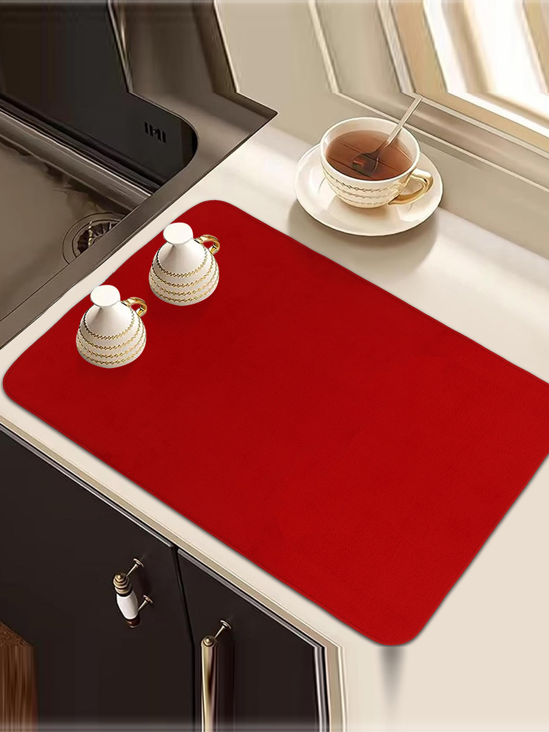 Kuber Industries 3 Pcs Rectangle Dish Drying Placemats