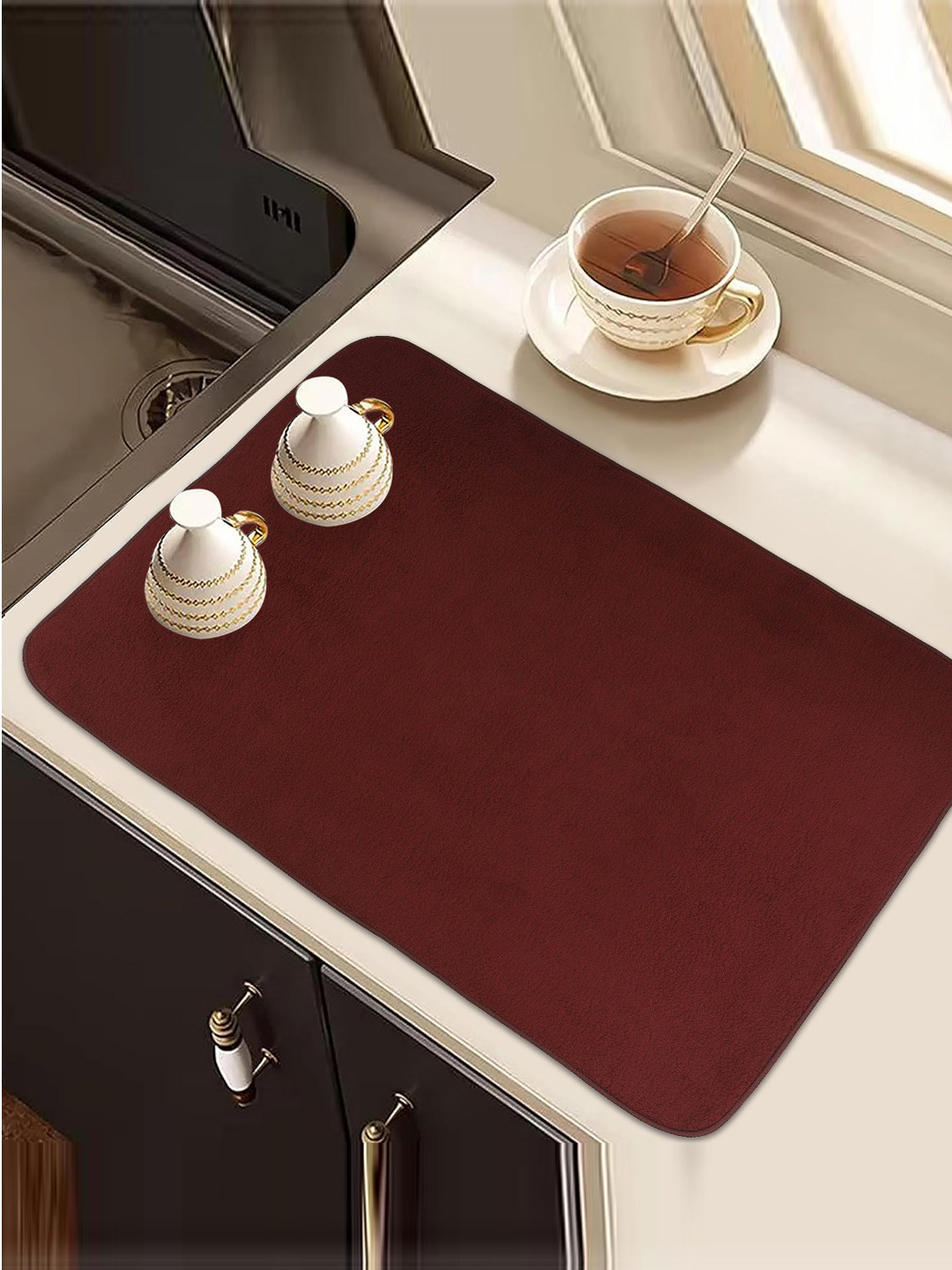 Kuber Industries Red & Blue 3 Pieces Self Drying Microfiber Kitchen Table Placemats