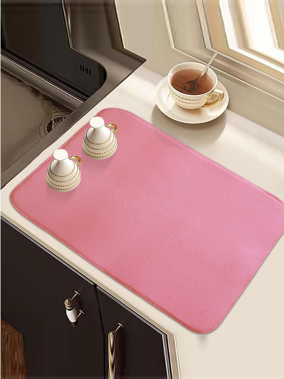 Kuber Industries Pink & Blue 2 Pieces Kitchen Self Drying Microfiber Table Placemats