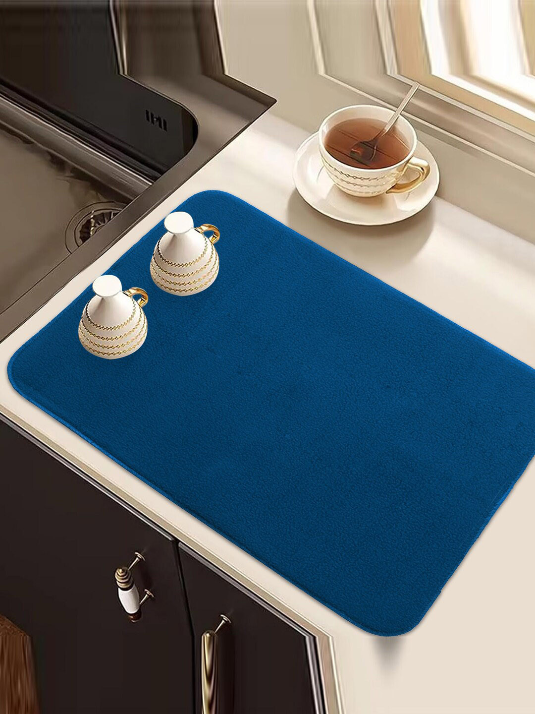 Kuber Industries Blue Kitchen Self Drying Microfiber Table Placemat