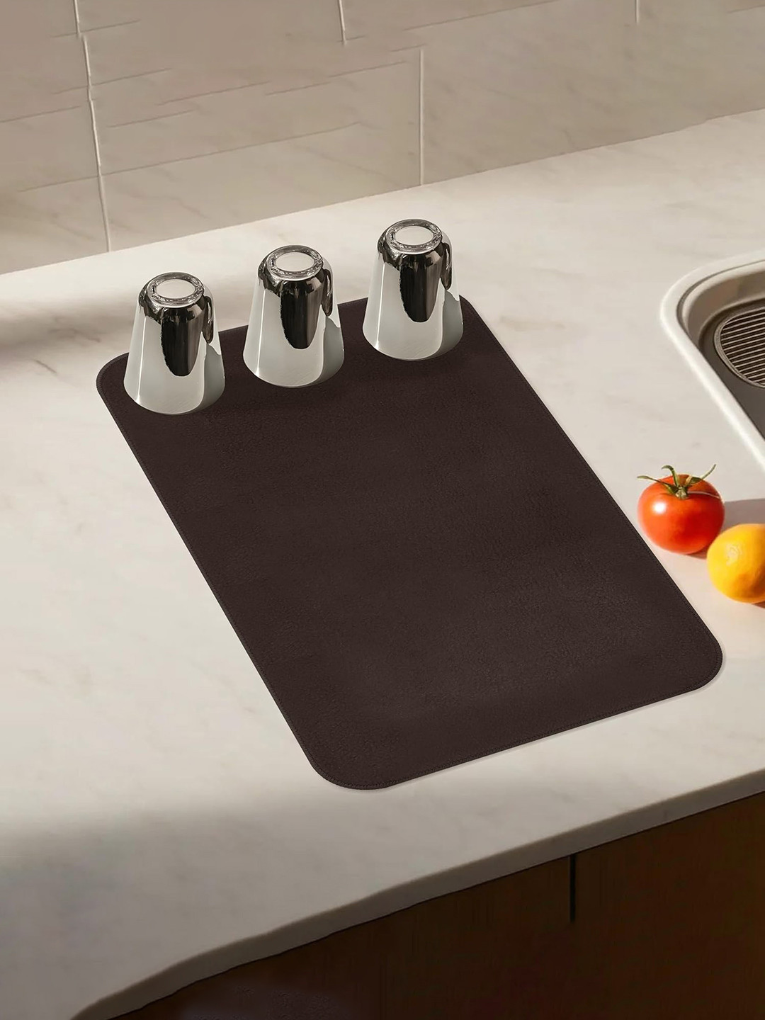 Kuber Industries Brown Rectangular Kitchen Table Placemat