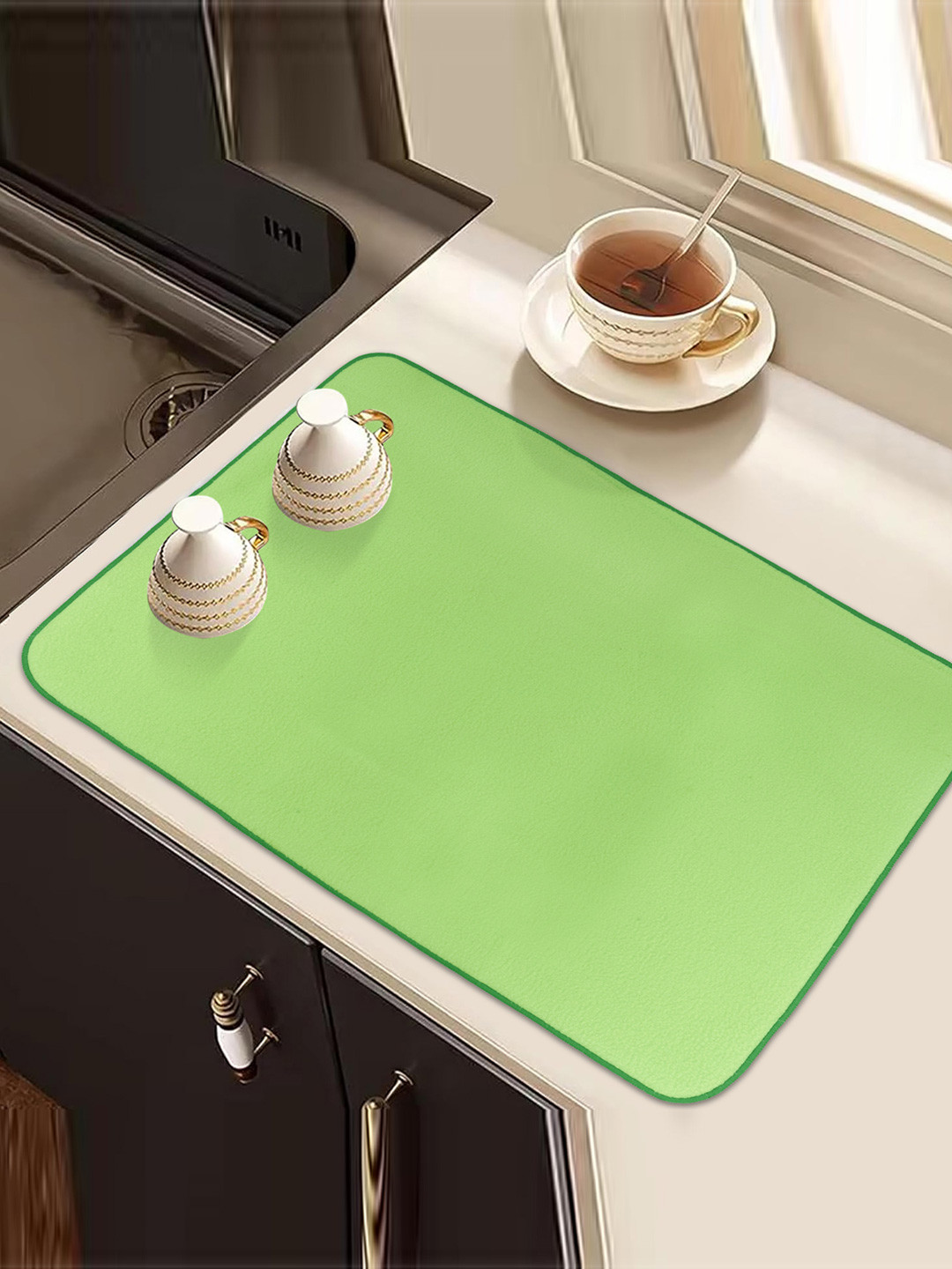 Kuber Industries Green & Pink 2 Pieces Rectangular Kitchen Table Placemats