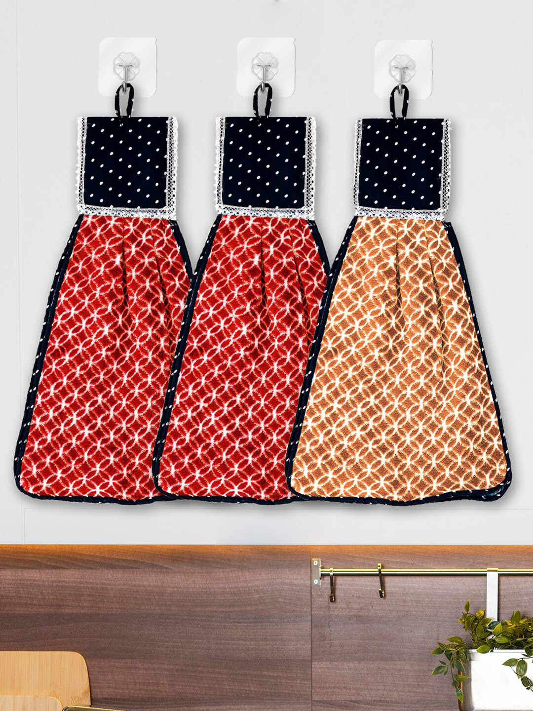 Kuber Industries Set of 3 Printed Hanging Kitchen Towel