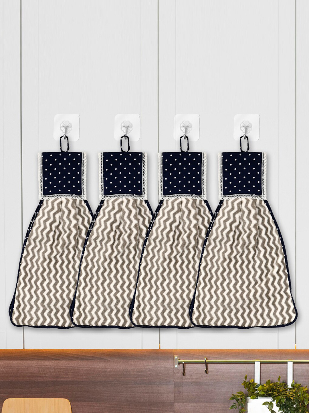 Kuber Industries Set of 4 Printed Hanging Kitchen Towel
