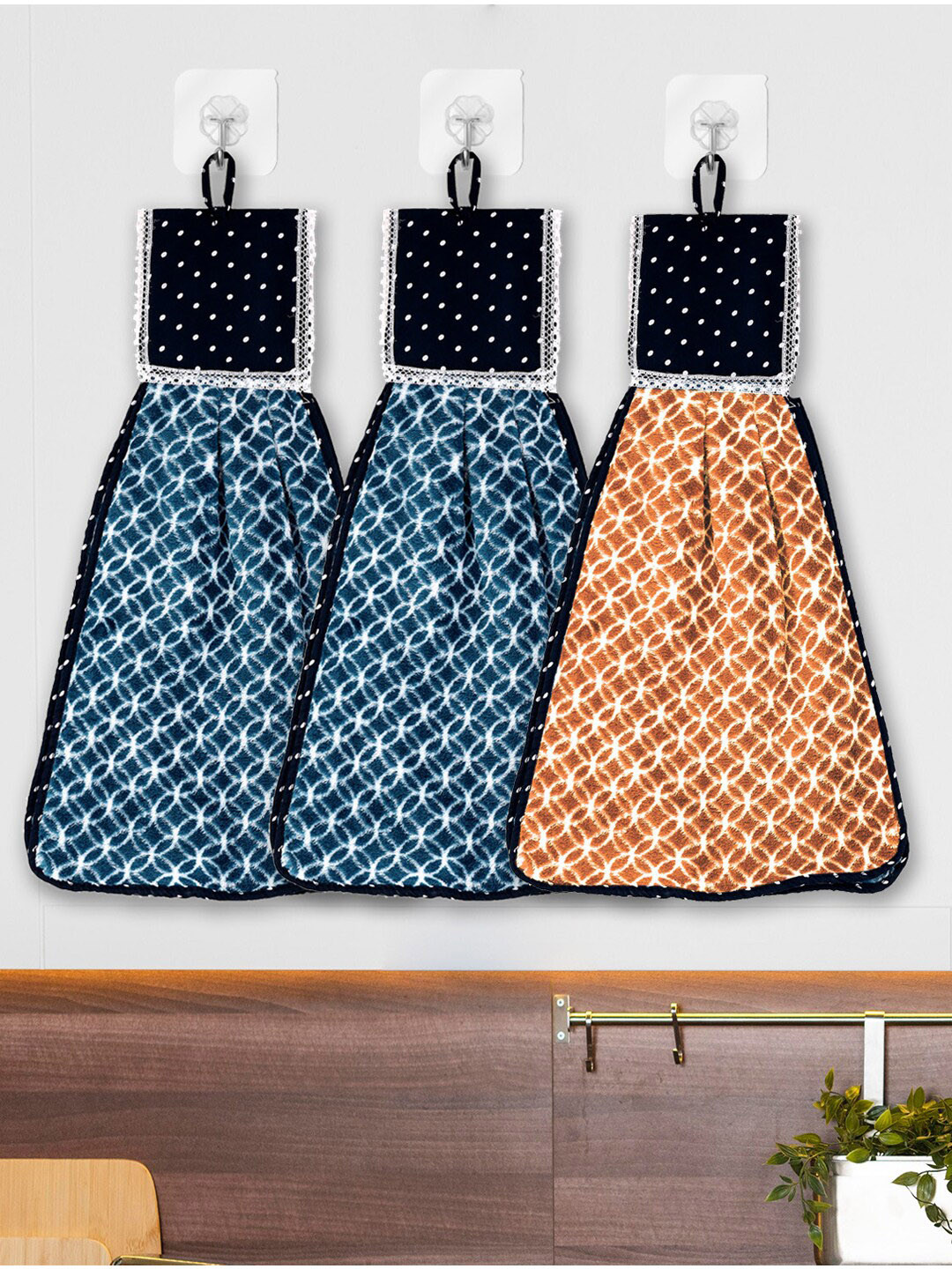 Kuber Industries Set of 3 Printed Hanging Kitchen Towel