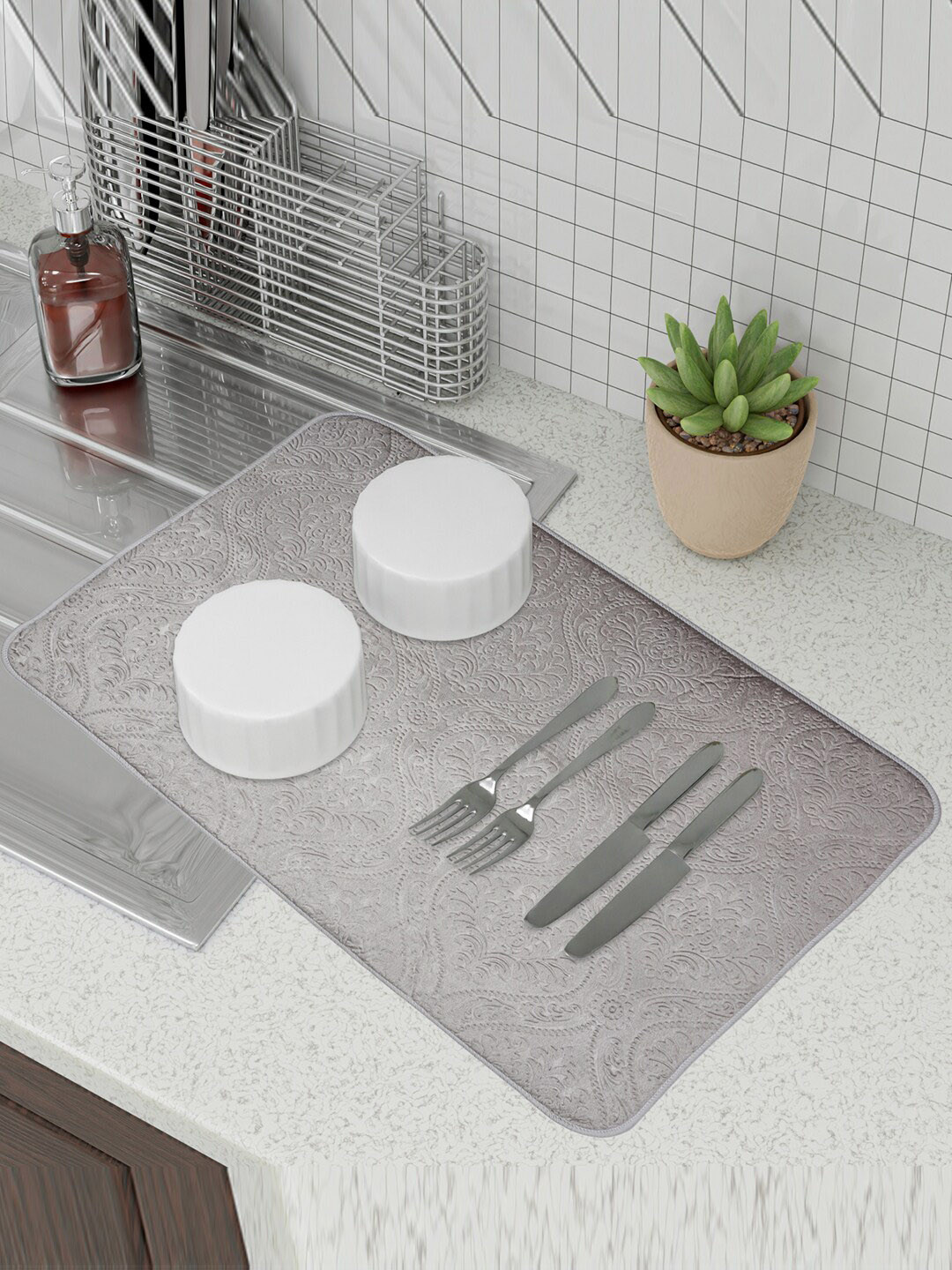 Kuber Industries Kitchen Self Drying Microfiber Table Placemats