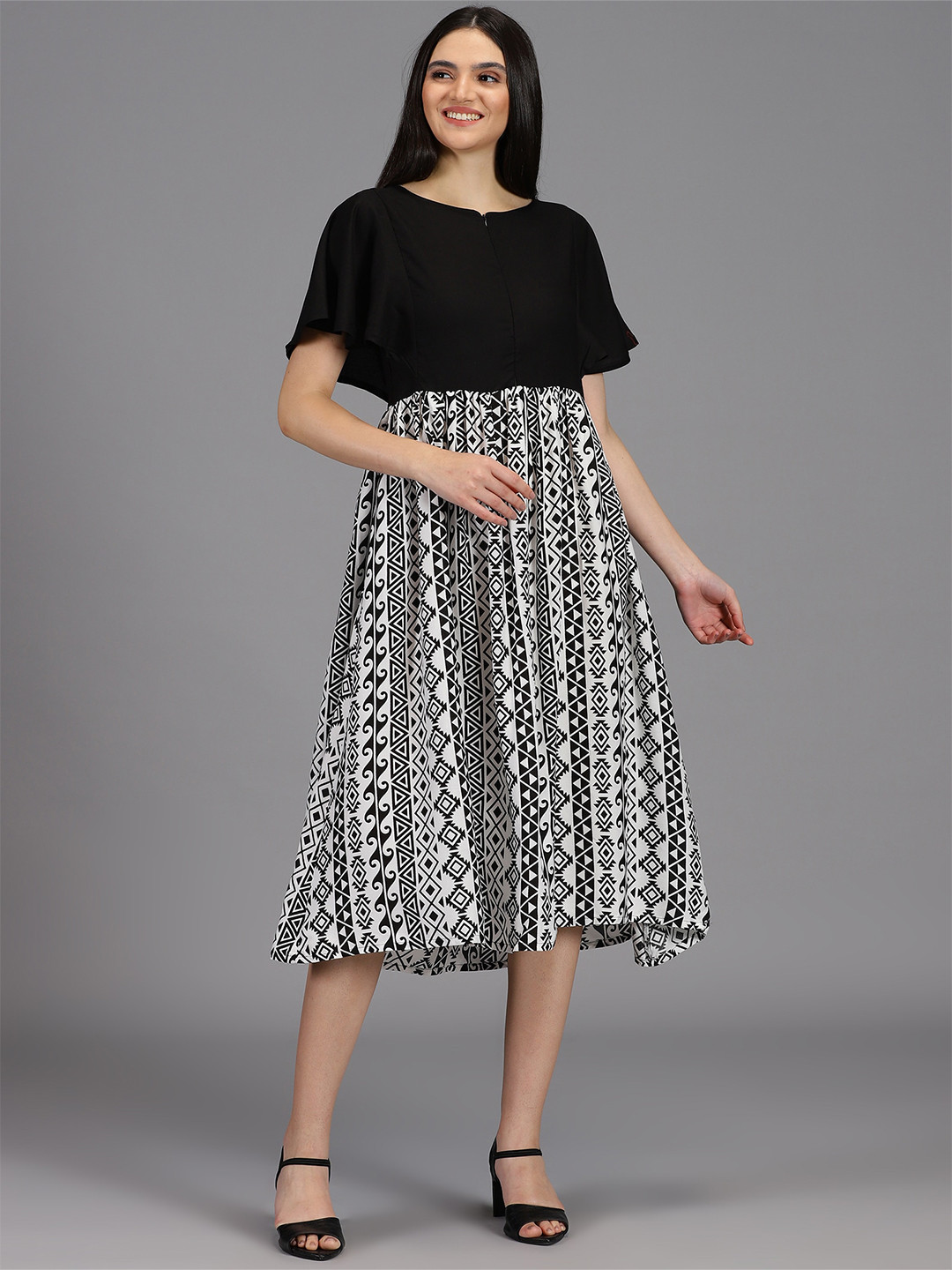 HAY Print Liva Maternity Fit & Flare Midi Dress