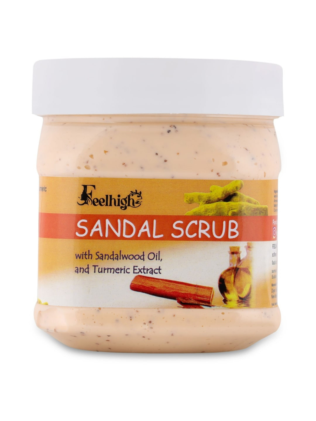 FEELHIGH Sandal Scrub With Sandalwood & Turmeric Extract For Pimple & Acne - 500ml