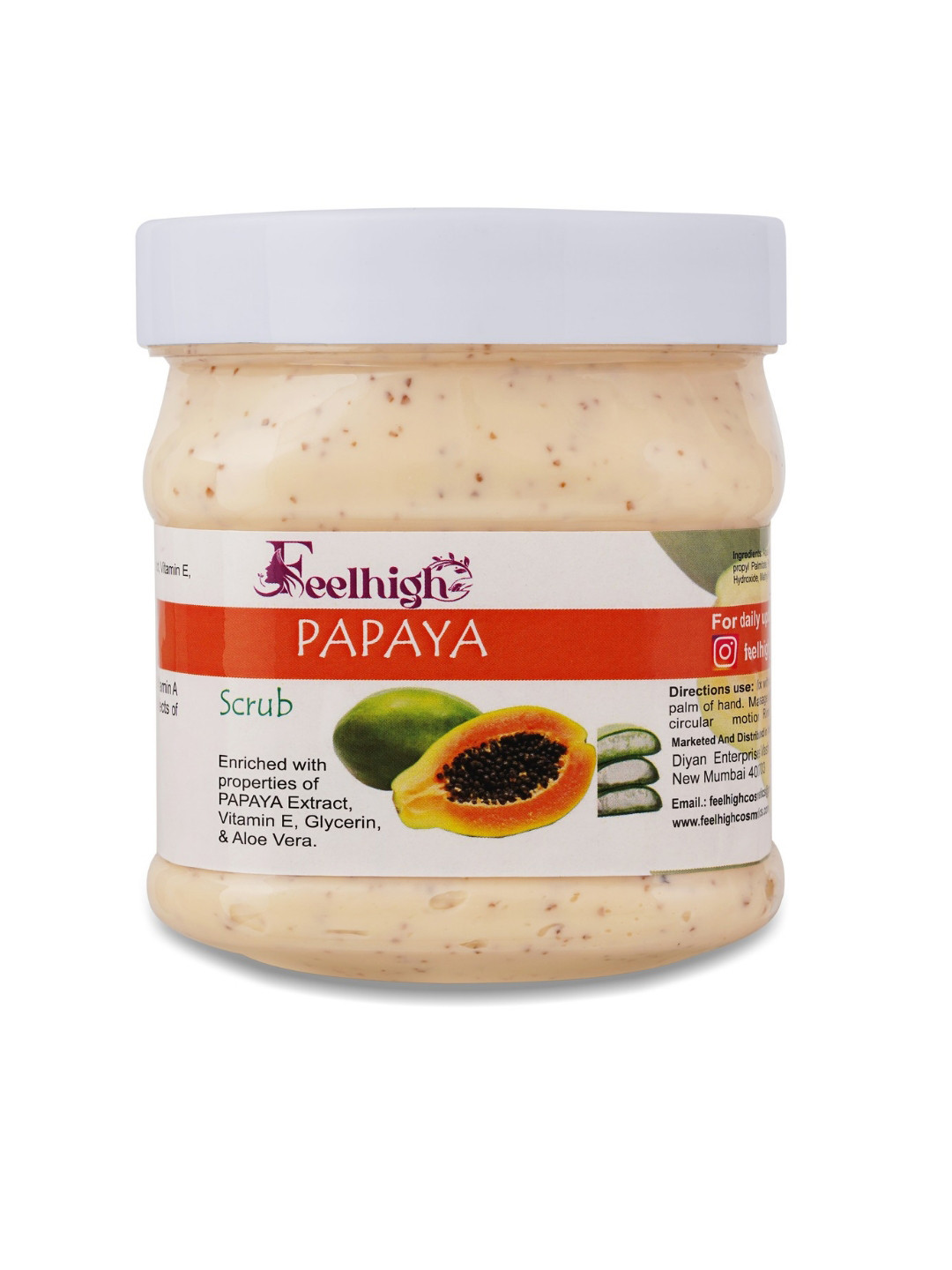 FEELHIGH Papaya Facial Scrub Removes Dead Skin Cells - 500ml
