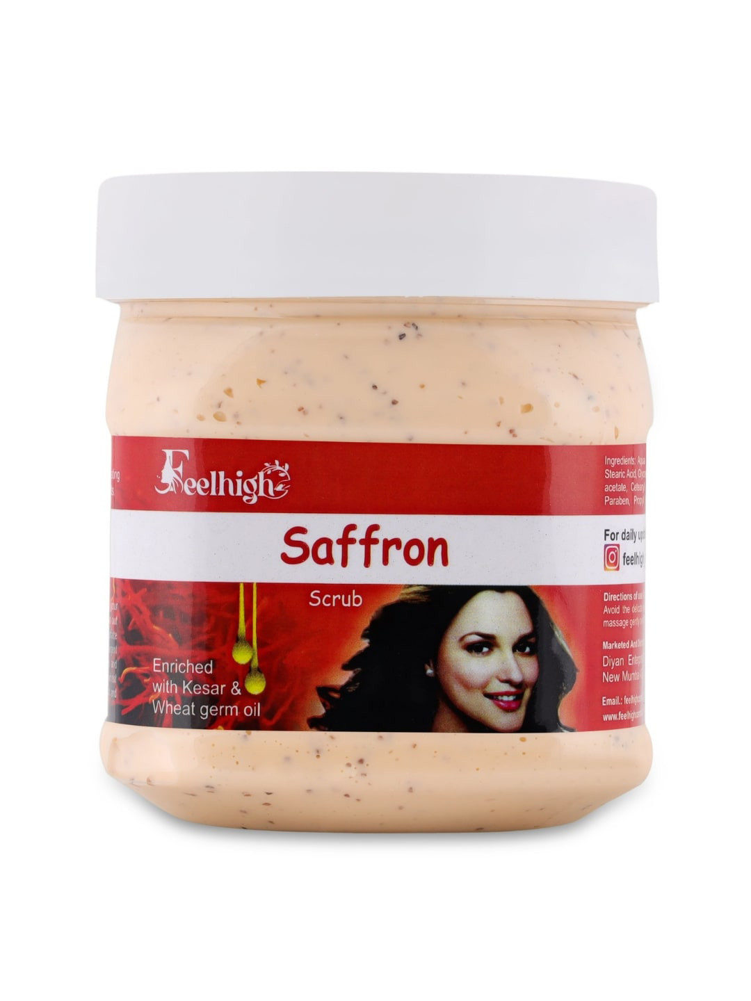 FEELHIGH Saffron Facial Scrub with Wheat Germ Oil - 500 ml