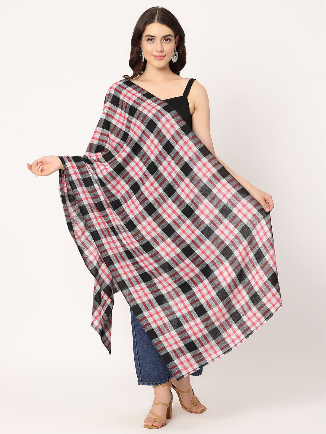 Moda Chales Checked Pashmina Shawl