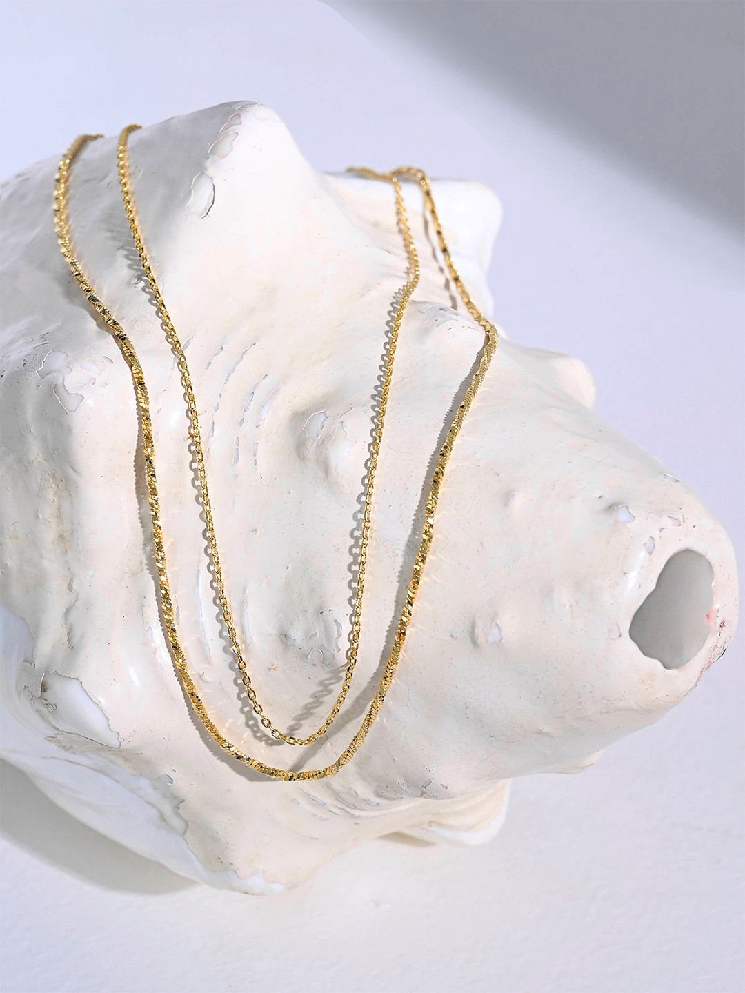 Accessorize 14K Gold-Plated Z Sparkle Chain Layered Necklace