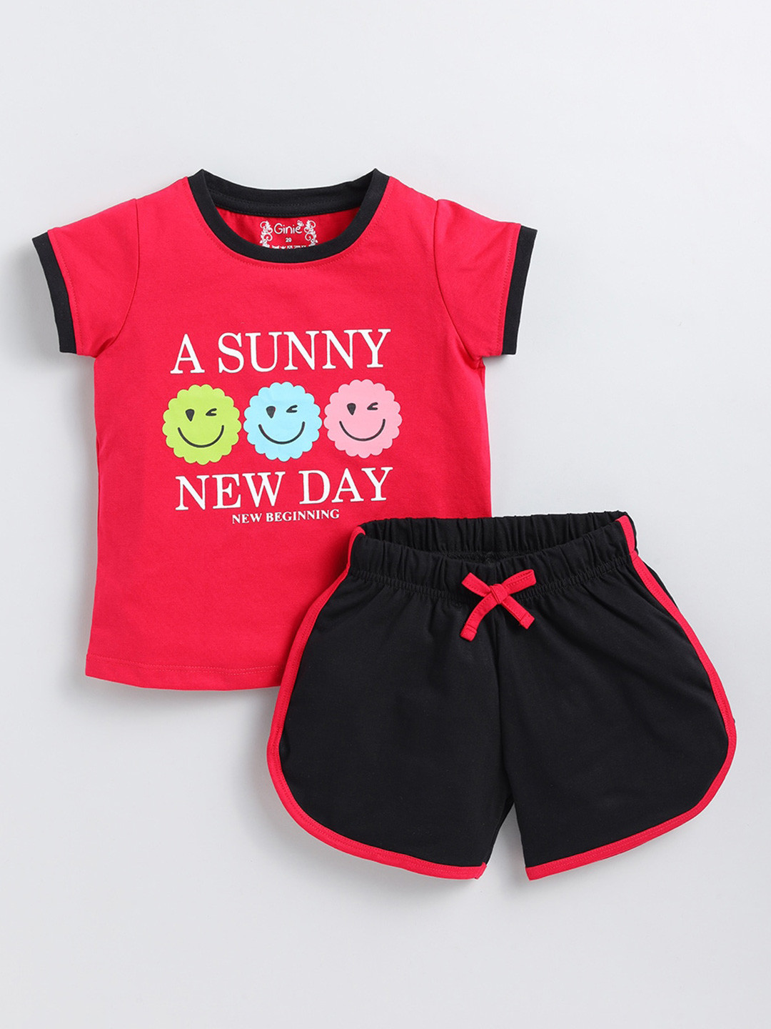 Ginie Girls Printed Top with Shorts