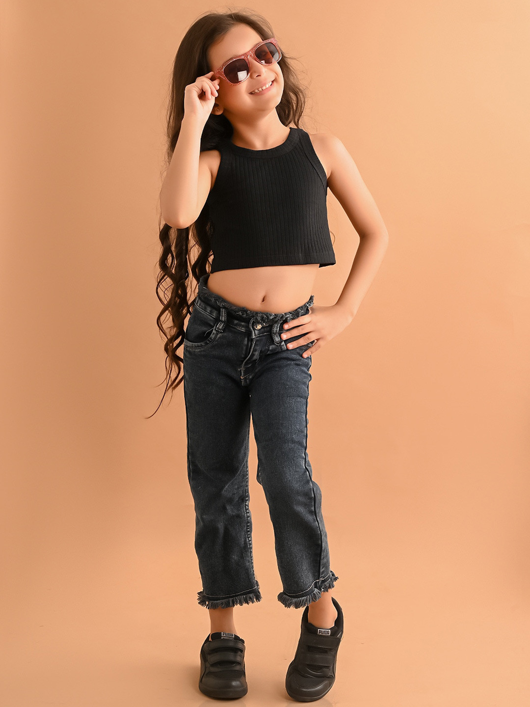 LilPicks Girls Cotton Tank Crop Top