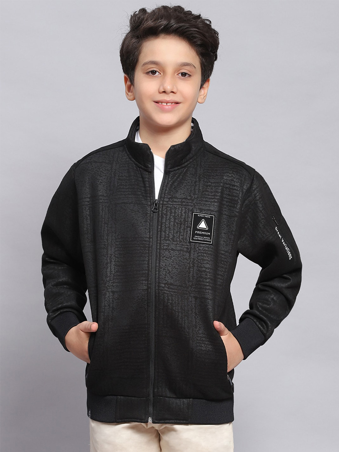 Monte Carlo Boys Geometric Printed Mack neck Casual Sweatshirt