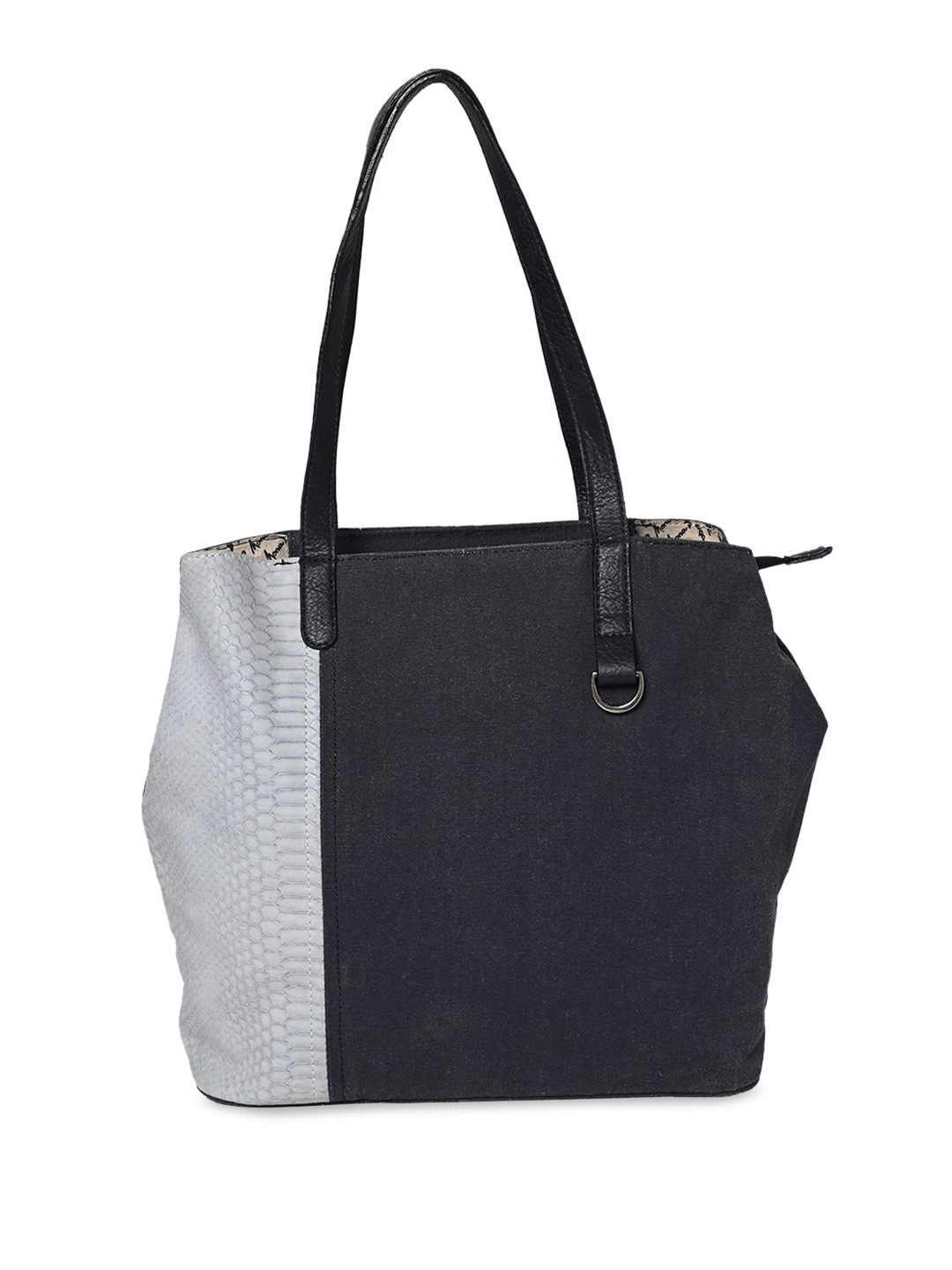 Mona B Oversized Structured Canvas Shoulder Bag
