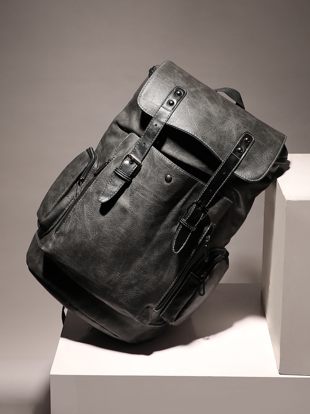 French Accent Men Ergonomic Leather Backpack-18 inch Laptop