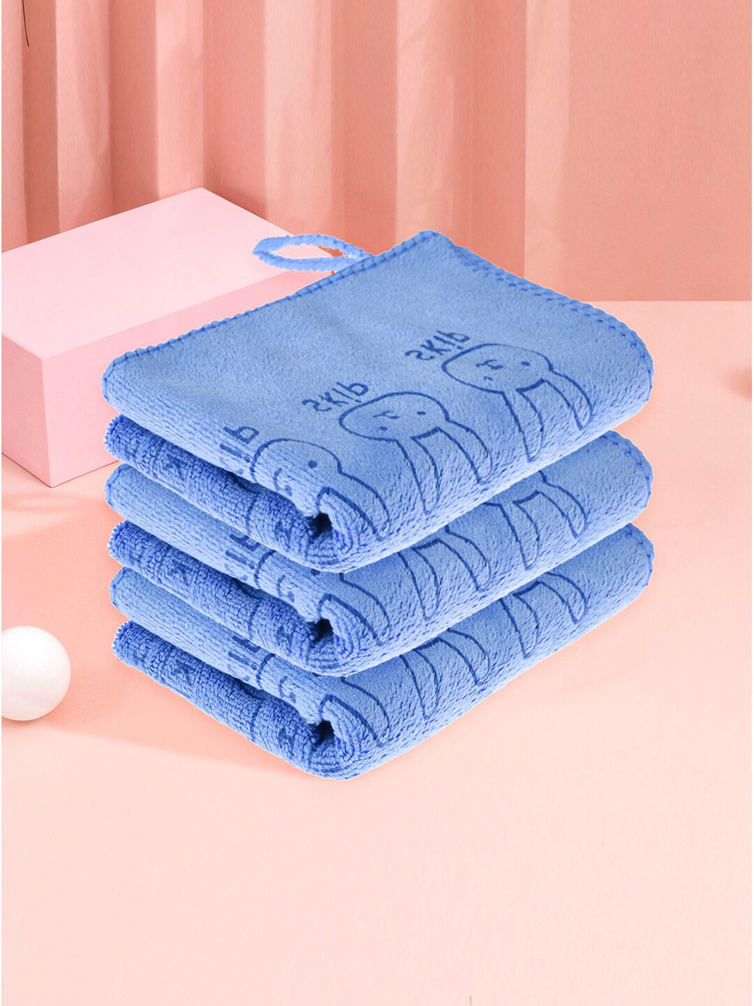 Kuber Industries Blue 6 Pieces Printed Cotton Lint-Free Kitchen Towels