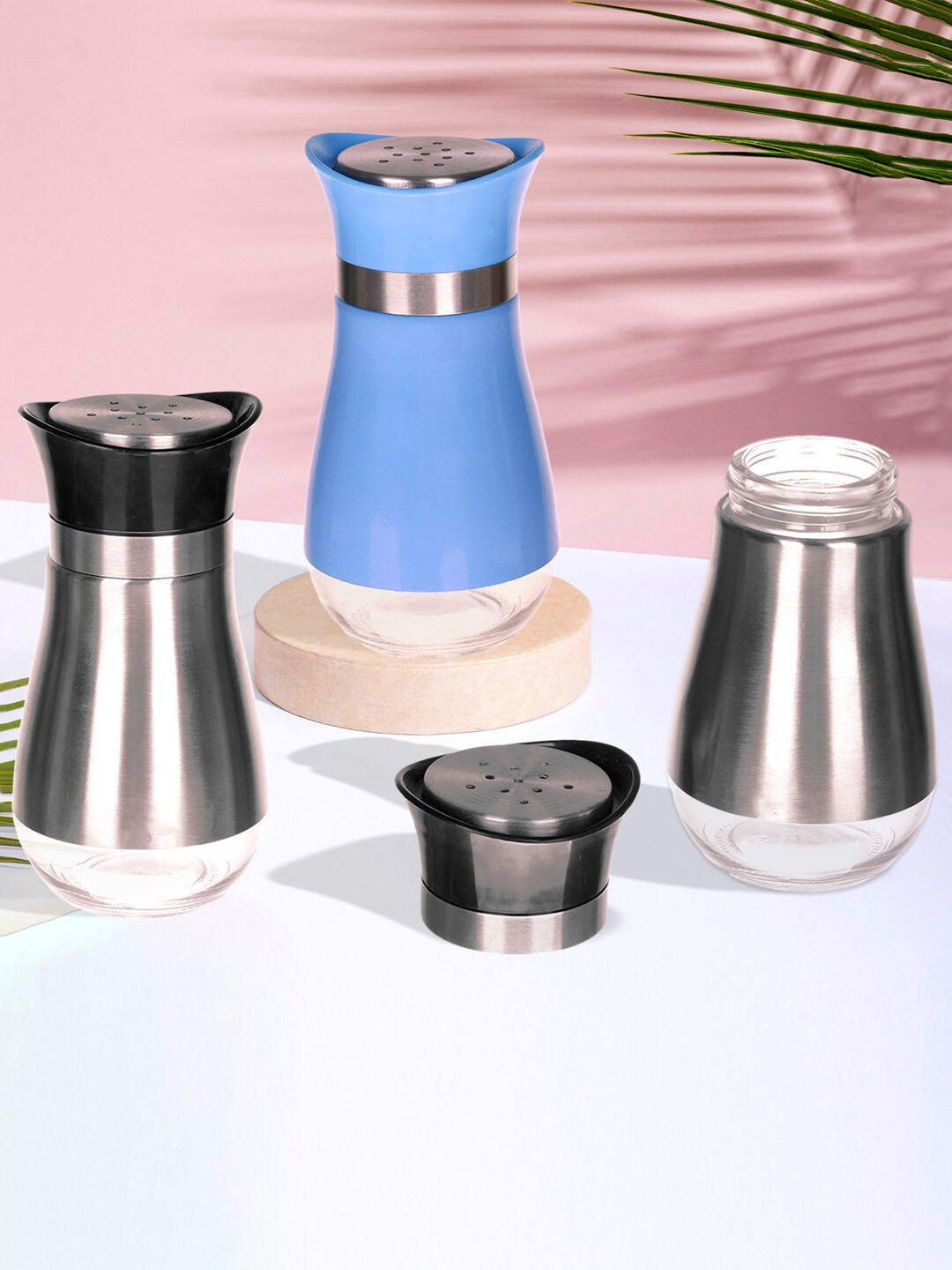 Kuber Industries Blue 3 Pieces Salt & Pepper Dining Table Masala Box