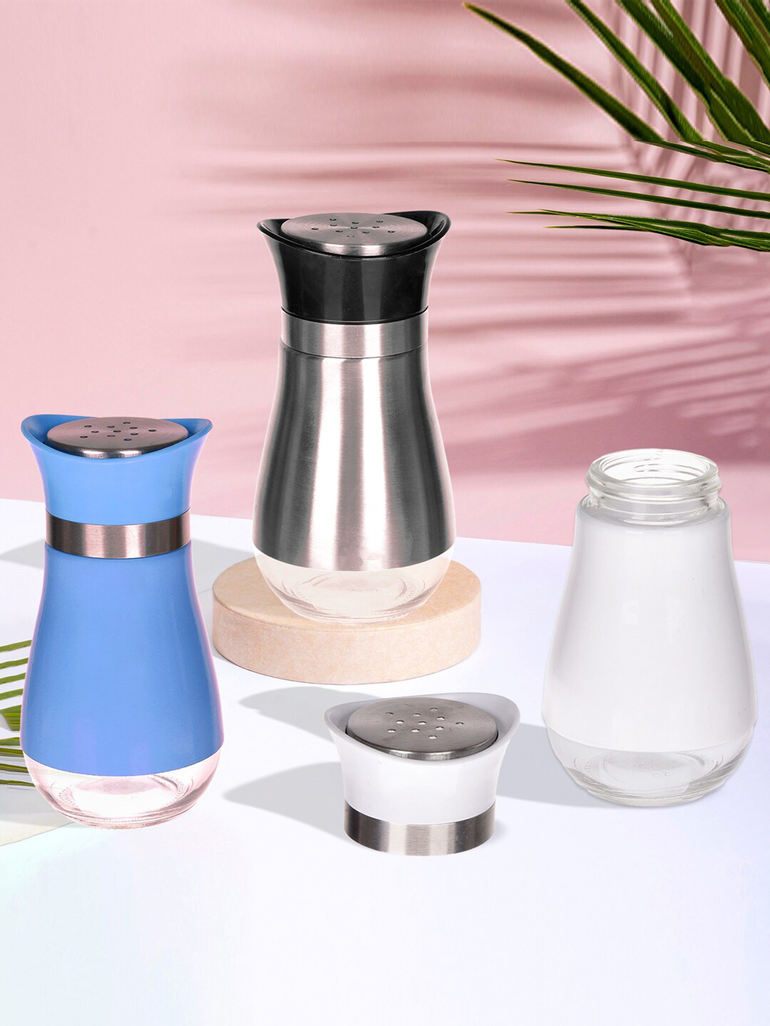 Kuber Industries Blue 3 Pieces Salt & Pepper Dinning Table Masala Box