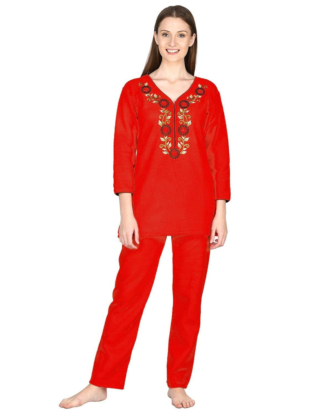 Noty Floral Printed V-Neck Night suit