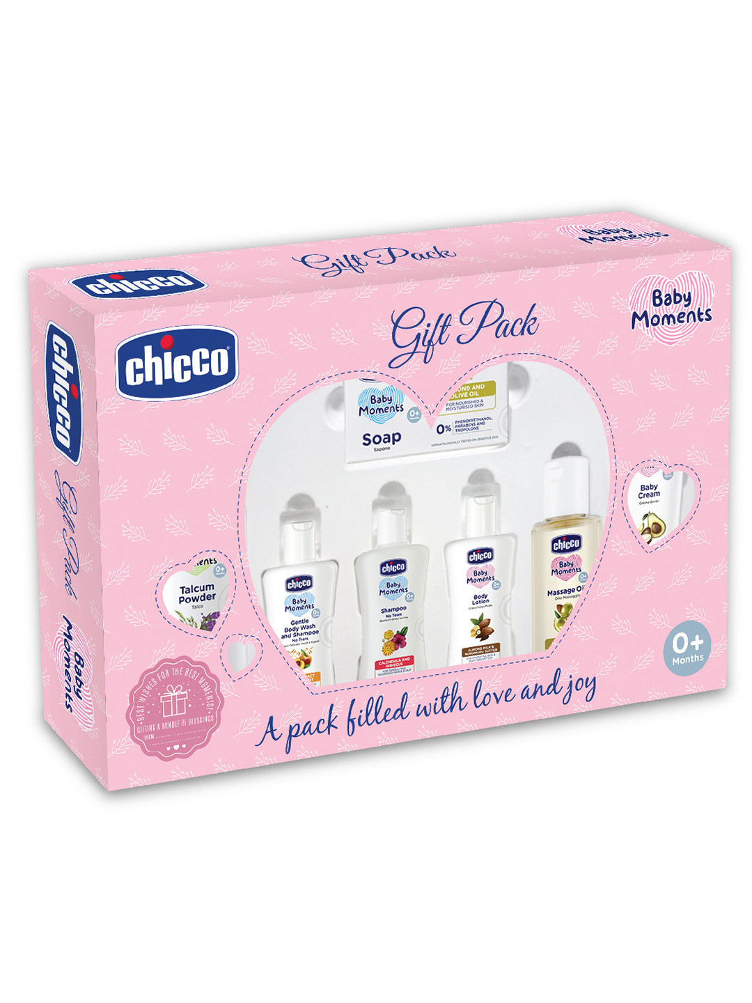 Chicco Set Of 5 Bodywash-Shampoo-Body Lotion 50mlEach Soap-Talcum Powder 75gEach