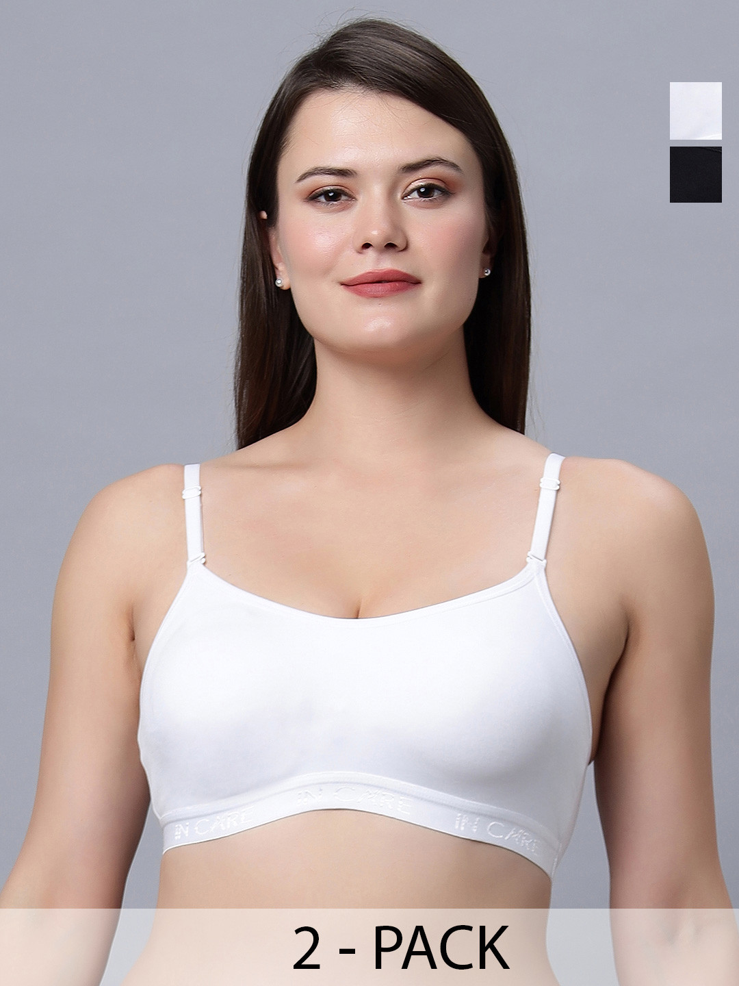 In Care Pack Of 2 Full Coverage Cotton Workout Bra