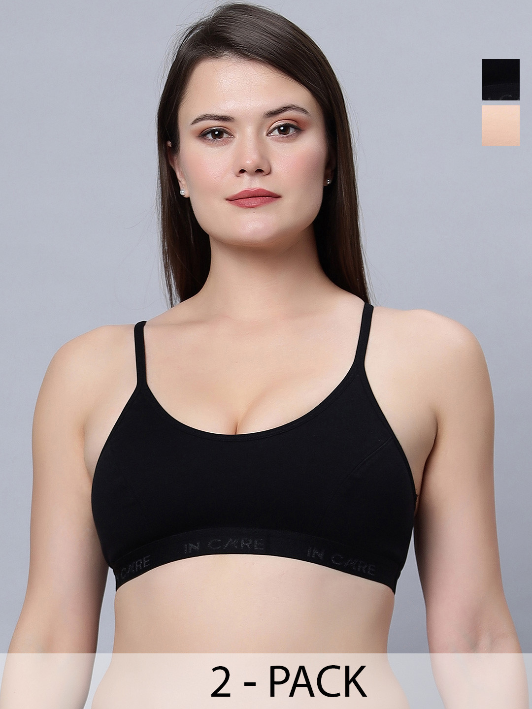 In Care Pack Of 2 Full Coverage All Day Comfort High Support Cotton Workout Bra