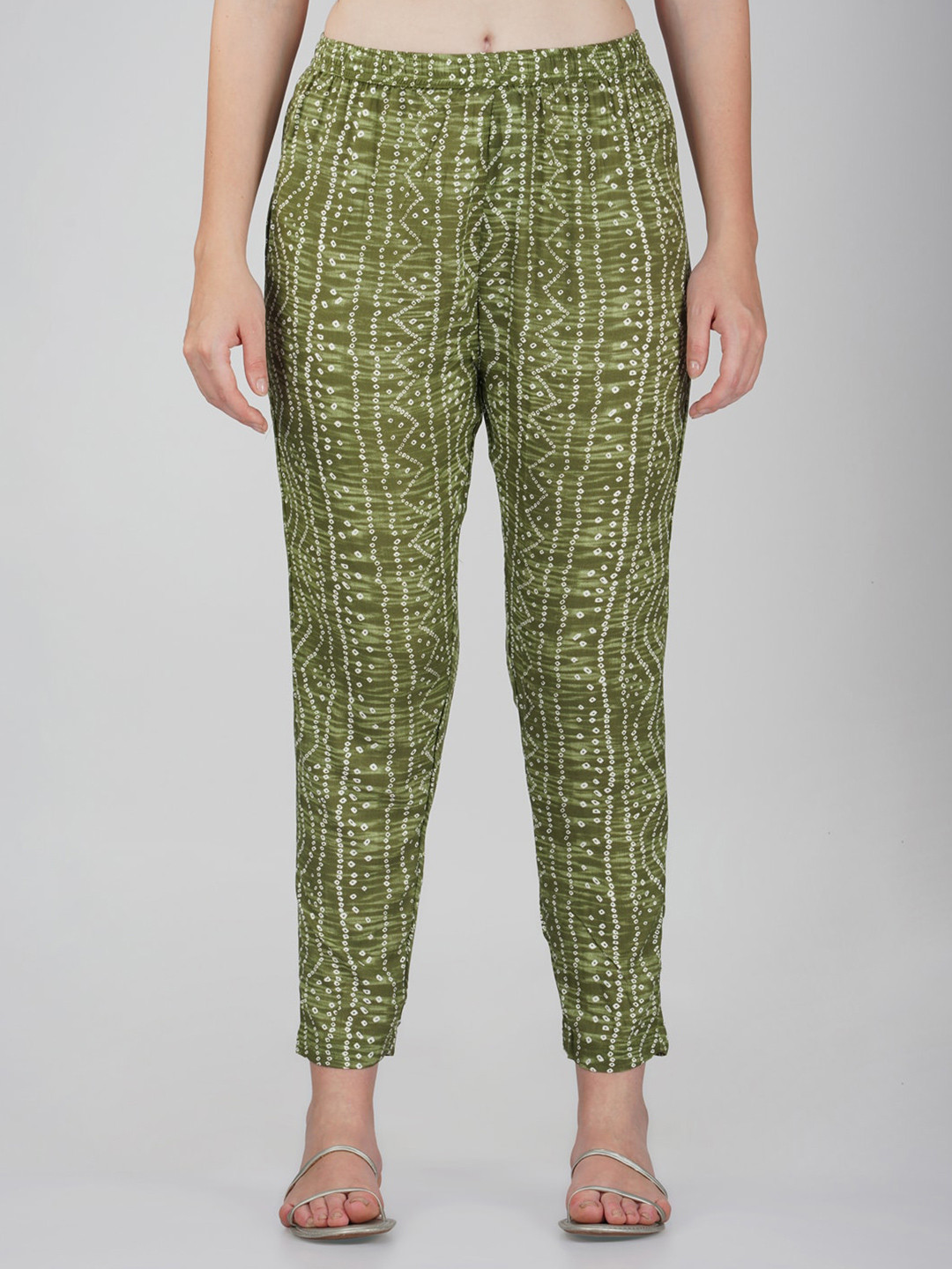 Vastraa Fusion Women Bandhani Printed Cigarette Trousers