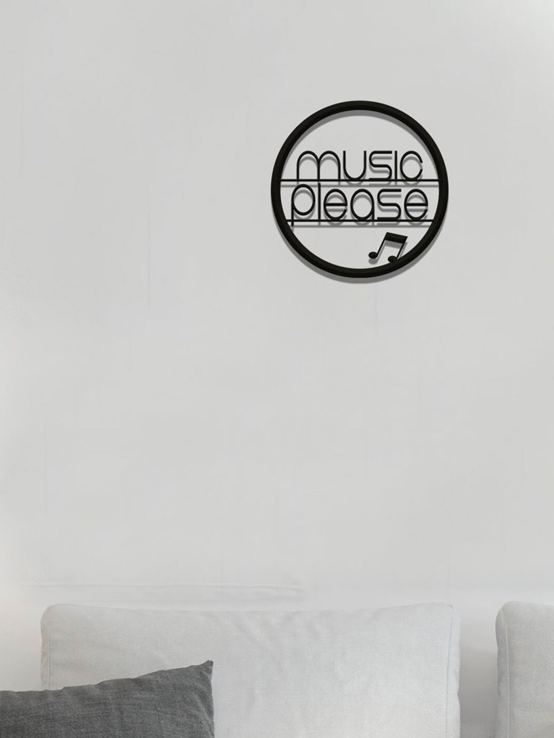ArtVibes Music Please Designer Wood Matte Hanging Hall Wall Hangings-11.5In