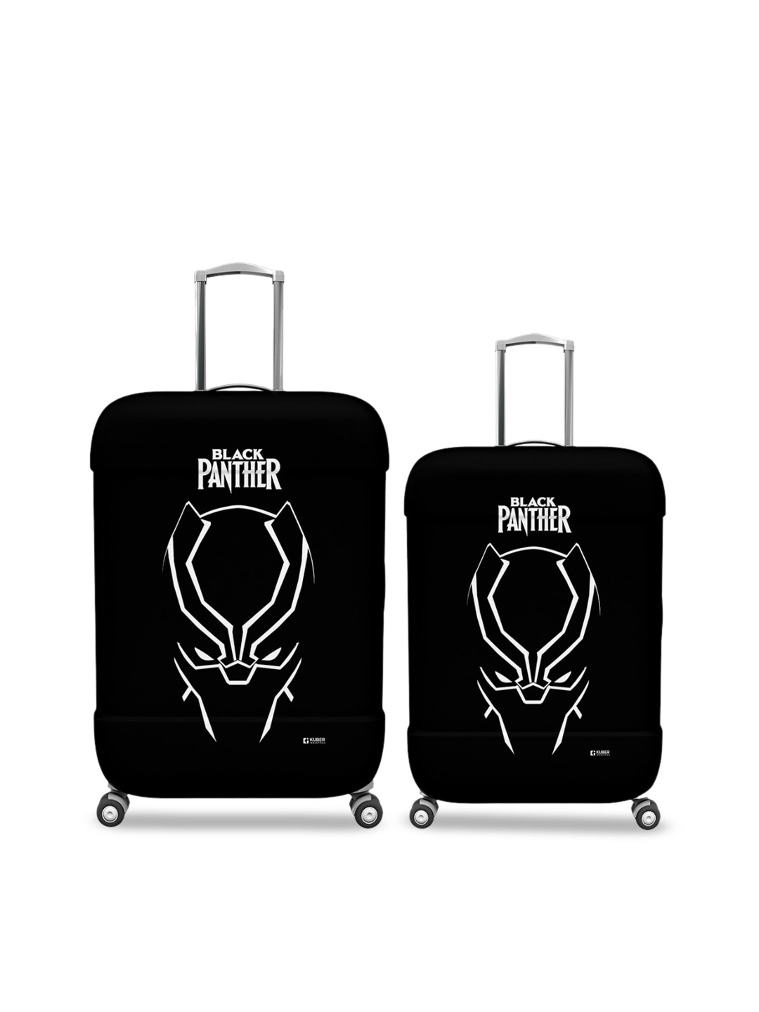 Kuber Industries Pack Of 2 Marvel Black Panther Printed Luggage Covers