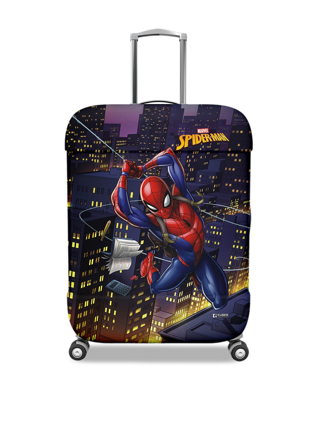 Kuber Industries Marvel Spiderman Printed Stretchable Luggage Cover