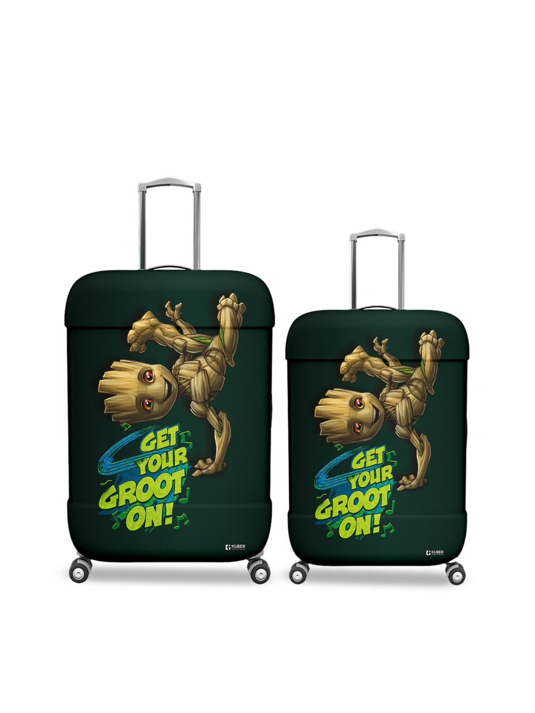 Kuber Industries 2-Pcs Marvel I Am Groot Printed Water Resistant Luggage Covers