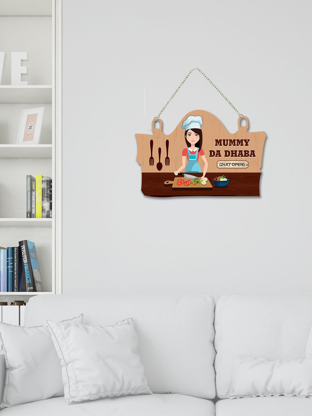 ArtVibes Kitchen Decorative Wood Matte Hanging Hall Wall Hangings-8In