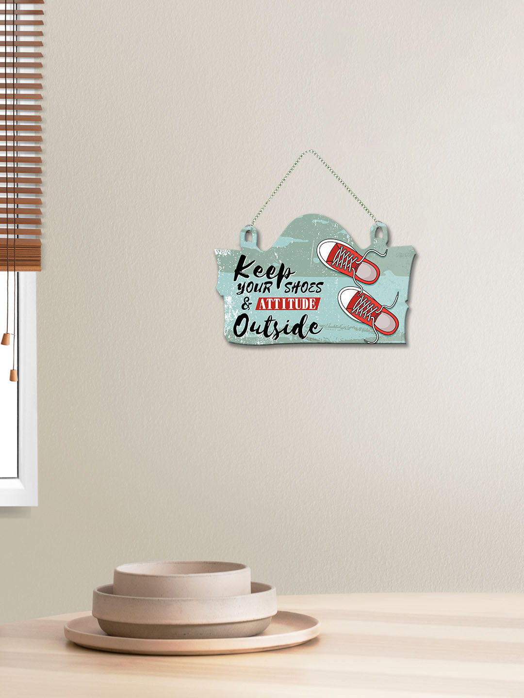 ArtVibes Entrance Quote Wood Matte Hanging Hall Wall Hangings-8In