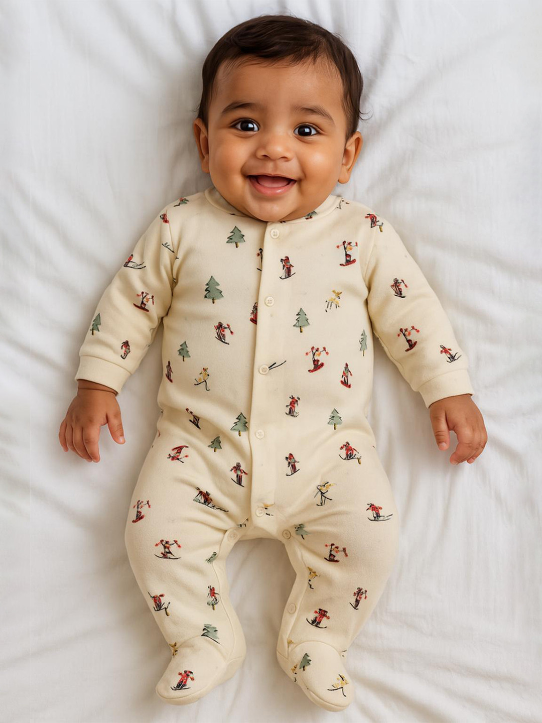 MeeMee Infant Christmas Printed Rompers