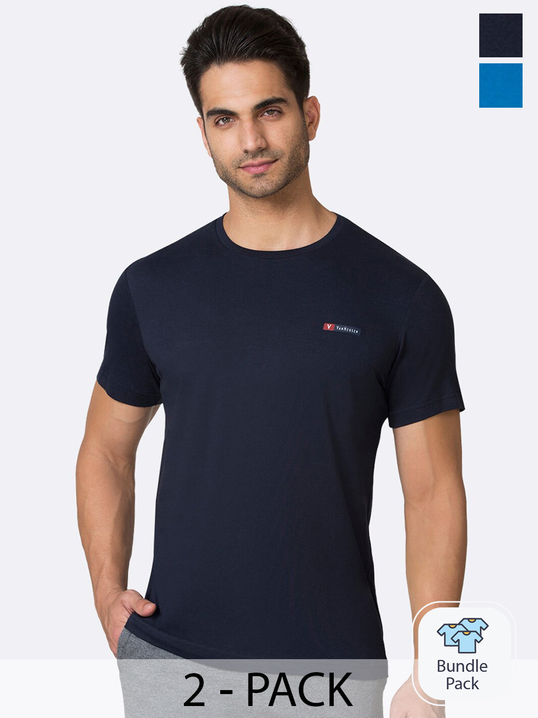 Van Heusen Pack Of 2 Round Neck Cotton Lounge T-shirts