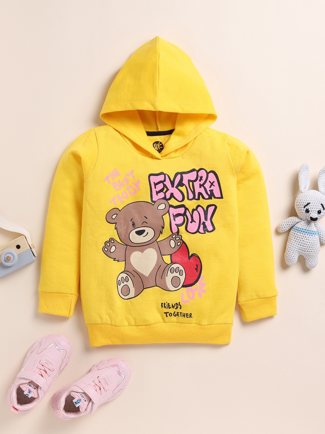 Krew District Gold Teddy Hoodie Kids Youth Medium outlet New Yellow Pullover Boys Girls