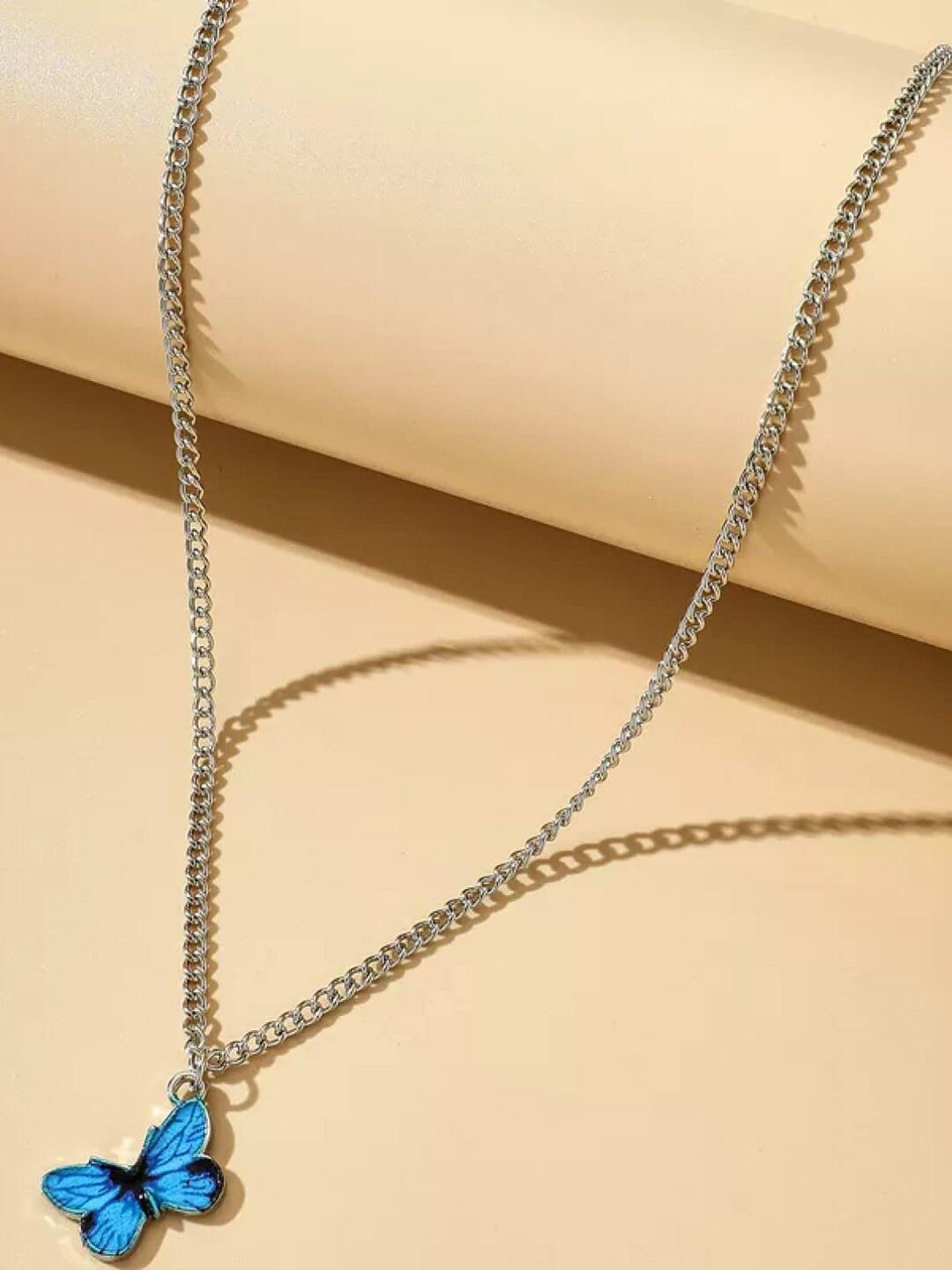 VAGHBHATT Silver-Plated Butterfly Necklace
