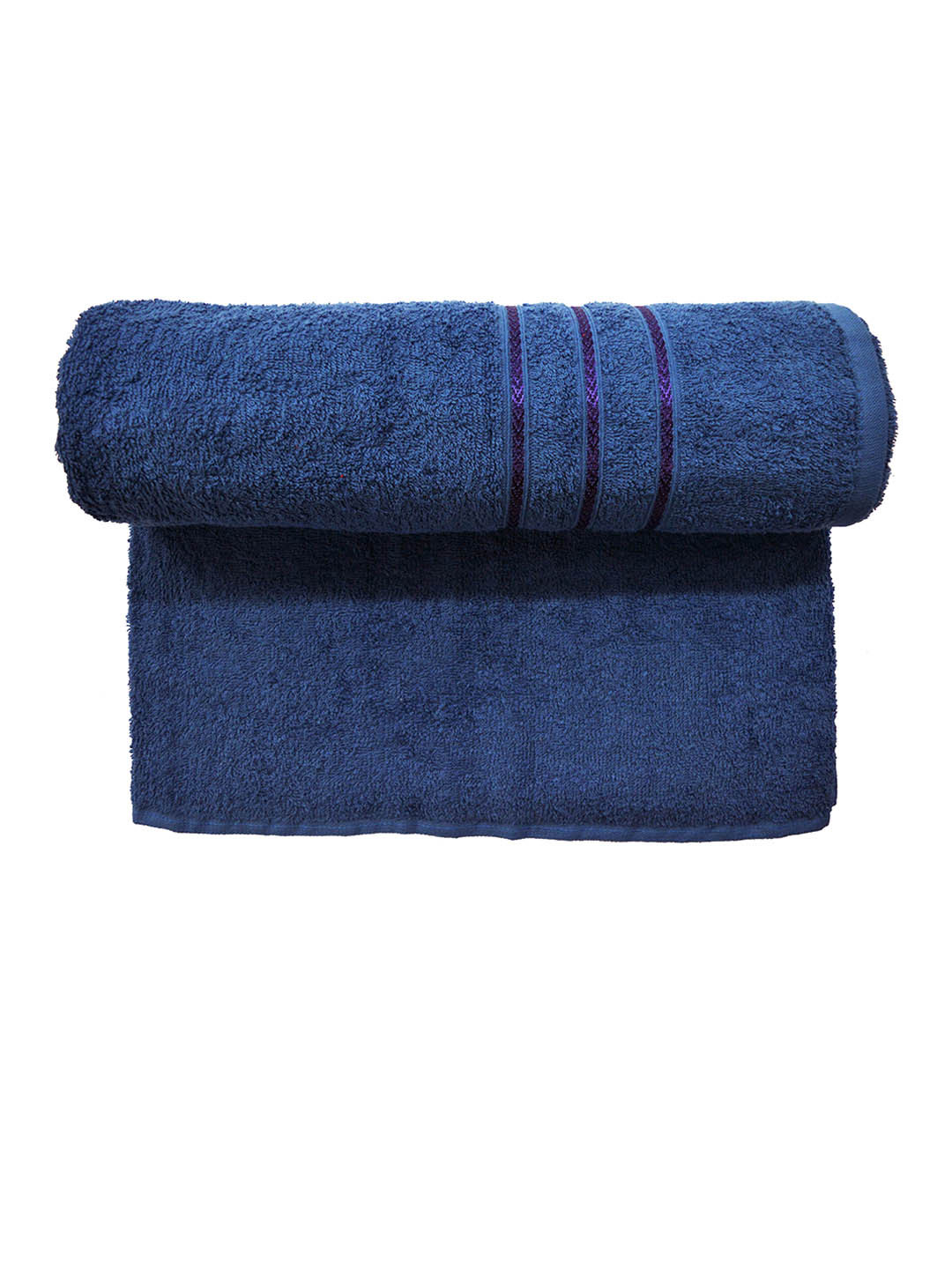 BOMBAY DYEING Flora Navy Blue 400 GSM Pure Cotton Bath Towels