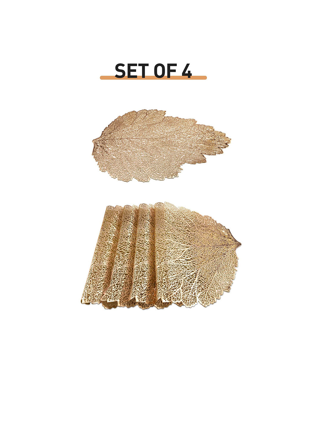 Dakshya Industries Gold Toned 4 Pieces atta Table Placemats