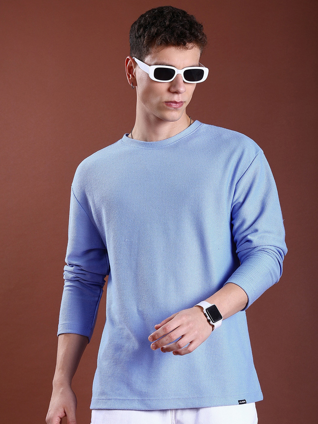 HIGHLANDER Popcorn Structured Drop Shoulder Oversized T-shirt